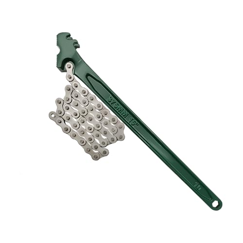 15 Inches Heavy-Duty Ratcheting Chain Wrench, Adjustable Oil Filter Chain Wrench Pipe Fitting Tool, Reversible Chain Spanner Multi-Purpose Remover Tool for Car Truck - color: 15 Inches