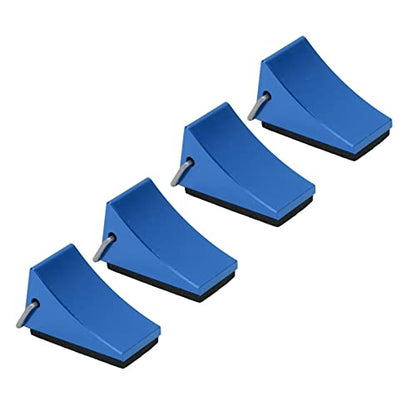 RC Wheel Chock 4 Pack Aluminum Alloy Antislip Car Stand, 32x21x16mm Compact Remote Control Car Accessory for Trail Truck Crawler Buggy Storage Display Ramp Stop (Blue) - color: Blue