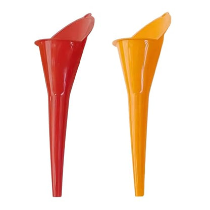 Long Neck Oil Funnel, Plastic Spill Saver Funnels, Red&Orange | Multi-Function Funnel for All Automotive Oils, Water, Diesel Fuel, Lubricants, Engine Oils, Kerosene and Other Liquids - color: Red/Orange