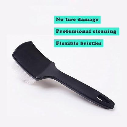 Tire Brush, Black Stiff Bristle Wheel Cleaning Brush, Car Carpet Brush, Detail Brush (White) - color: White