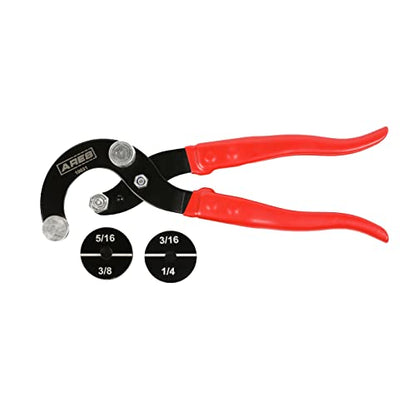 ARES 10031 – 90 Degree Tubing Bender Pliers – 3/16", 1/4", 5/16", 3/8" Brake and Fuel Line Diameters – Works on Brass, Copper, Steel, and Aluminum Tubing - size: 90 Degree Tubing Bender Pliers