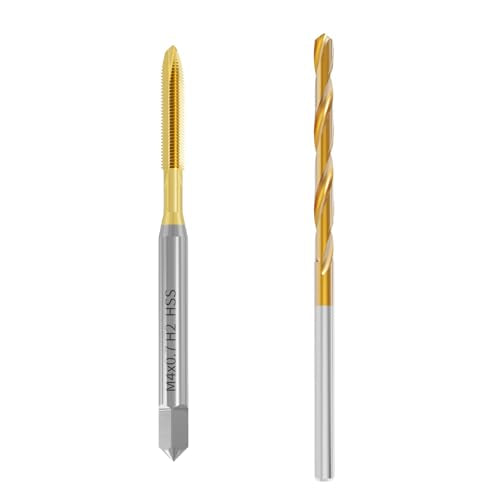 Tap and Drill Bit Set,M4x0.7 Tap+3.3mm Twist Drill,Titanium Coated | For M4x0.7 Thread Tapping and Drilling, Ti Coated Tap and Twist Drill Combo for Industrial Mechanics Metalworking - size: M4*0.7 + 3.3mm