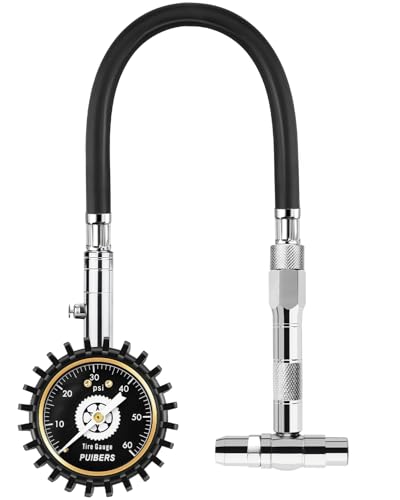 Schrader/Presta Motorcycle Tire Pressure Gauge 60 PSI， 2'' Dial Glow in Dark - Tire Air Pressure Gauge for Car, Motorbike, Bicycle,SUV,Truck Fits Schrader/Presta Valves - size: 60PSI Schrader/Presta