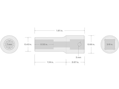 TEKTON 3/8 Inch Drive x 7 mm Semi-Deep 12-Point Impact Socket | SID14307 - size: 7 mm, style: Semi-Deep