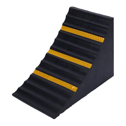 RiToEasysports Heavy Duty Rubber Wheel Chock, Weather Proof Rubber Wheel Stopper 9.8 X 6.3 X 7.5in, Anti Slip Texture, 3 to 5 Ton Capacity, Portable Tire Block for RV Truck Trailer Car ATV