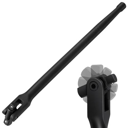 16-Inch Dual Drive Breaker Bar, 3/8" and 1/2" Drive, 360° Rotatable Head with Spring-Loaded Detent Ball