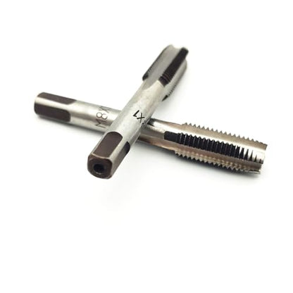 AtticZone M8 x 1.0 Metric Hand Thread Tap, Right Hand, Alloy Tool Steel, 1 Taper Tap, 1 Plug Tap for Metal Working DIY Industrial - size: M8x1.0