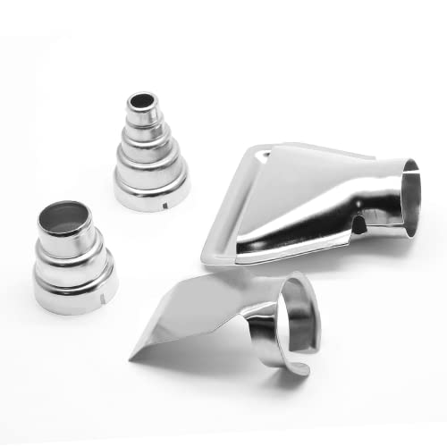 4 Pcs Heat Gun Nozzles Kit, Stainless Steel Reflector Heat Resisting Nozzles Gun Accessory Replacement for Hot Air Gun Soldering Station Nozzle Tool - size: Style 1 (4 pcs)