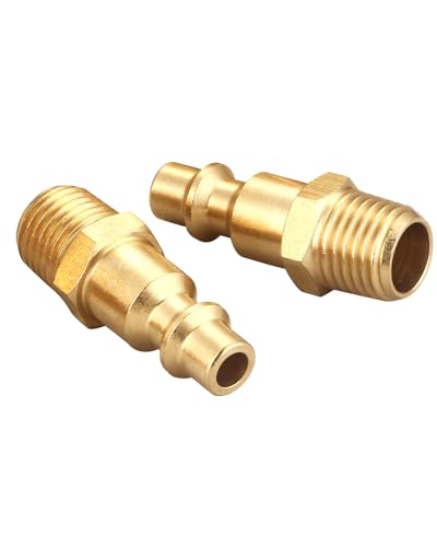 Coupler and Plug Kit, 1/4 Inch NPT, Solid Brass | 14 Piece, Industrial Type D, Quick Connect Air Fittings Set - size: 1/4 inch NPT Coupler and Plug Kit, 14 Piece