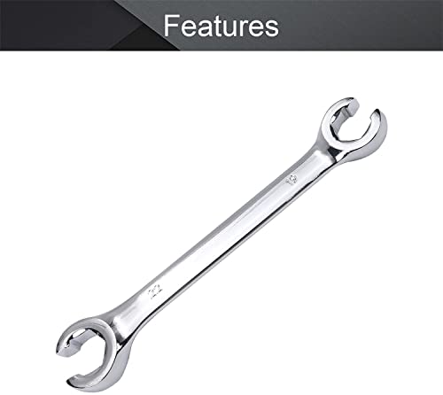 Heyiarbeit 2Pcs Flare Nut Wrench, 19mm x 22mm Metric Double Open End - size: 19*22mm, style: 2PCS