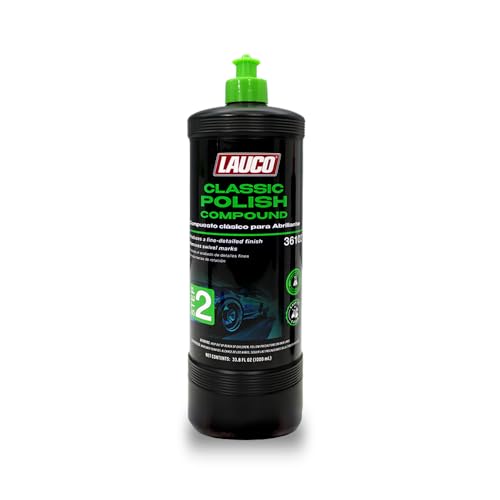 LAUCO Step 2 Fine Polish Compound – 32oz, Professional Swirl Mark & Scratch Remover for Automotive Paint, Silicone-Free, Clear Coat Safe Polishing Compound for High-Gloss Finish, Body Shop - style: Step2–32oz