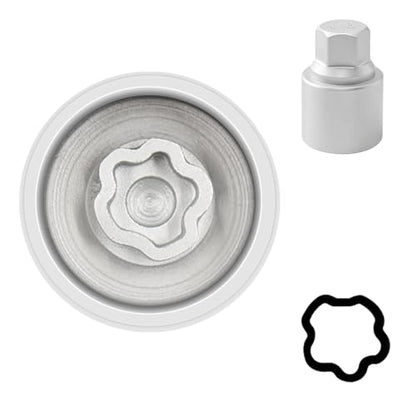 048 Wheel Locking Nut Key Socket Compatible with BMW Series, (Socket OD 29mm - ID 25mm), Wheel Anti-Theft Lug Nut Removal Tool, Anti-Theft Screw Remover - color: Socket 048