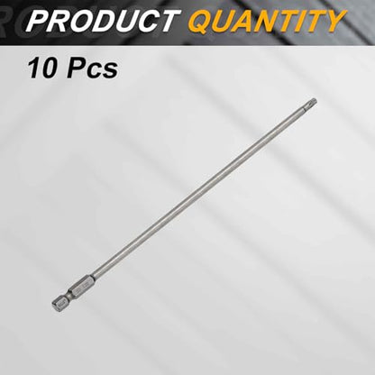 HARFINGTON 10pcs T20 Torx Head Screwdriver Bit 1/4" Hex Shank 7.87" (200mm) Long Magnetic No Hole Tip Tamper Proof 6 Point Star Screw Driver Drill Bits S2 Steel Industrial Power Screwdrivers - size: T20 x 7.87"