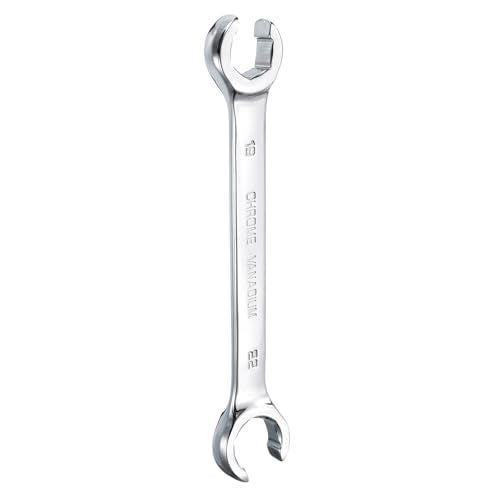 HARFINGTON Flare Nut Metric Wrench 19mm x 22mm CR-V Mirror Polished Chrome Plating Metric Wrench for DIY Hand-making Automotive Repairs and Household Maintenance - size: 19mm x 22mm