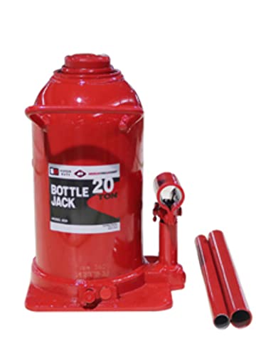 AFF Super Duty 20 Ton Hydraulic Bottle Jack, Manual, Welded Cylinder, High-Grade Steel Construction, Forged and Welded Base, 3620