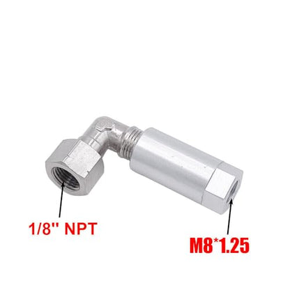 Fuel Rail Pressure Gauge Adapter Compatible with Ford Service Port Schrader Valve Adapter Silver