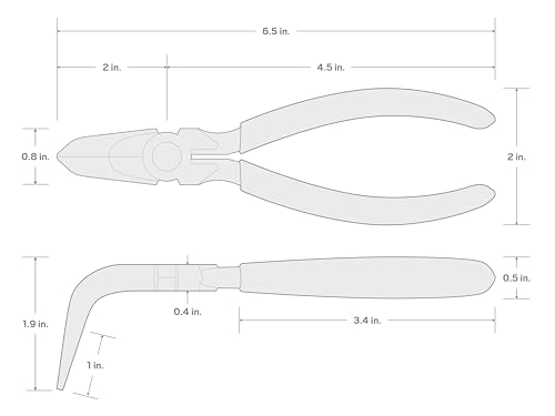 TEKTON 6 Inch 70-Degree Long Nose Pliers | PGF10406 - color: Serrated Jaw, size: 6 Inch 70-Degree Bent