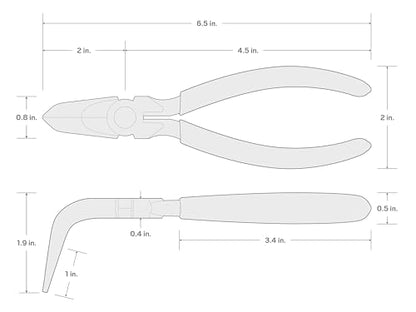 TEKTON 6 Inch 70-Degree Long Nose Pliers | PGF10406 - color: Serrated Jaw, size: 6 Inch 70-Degree Bent