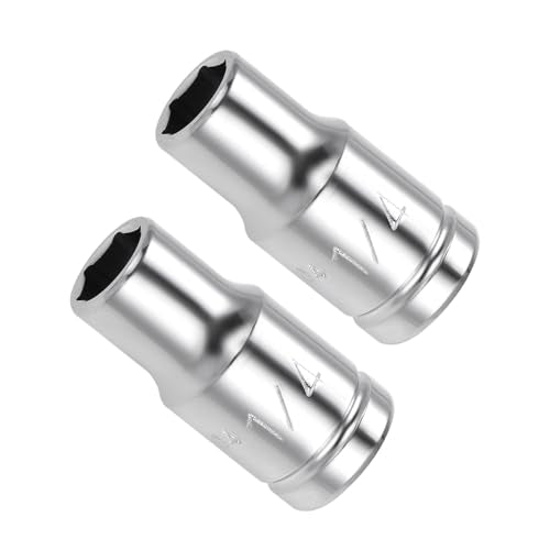 6-Point Socket, 1/4" Drive 1/4" Deep, Polished Chromed CR-V SAE Standard Shallow Impact Socket - (Applications: for Ratchet Torque Electric Wrenches Car Repair), 2-Pieces - size: 1/4"