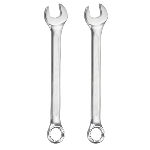HARFINGTON 2Pcs Metric Combination Wrench 21mm Open End & 15-Degree Offset 12-Point Box End Chrome Vanadium Steel Industrial Grade Double Ended Wrenches Spanners Tools - size: 21mm