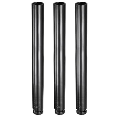 HARFINGTON 3pcs 6-Point Deep Impact Socket 1/2" Drive 19mm Metric Socket 11.5" (293mm) Extra Long Heat-Treated 45# Steel for Home Auto Spindle Axle Hex Nuts Bolts Repair, Black - size: 19mm + 11.5" Long