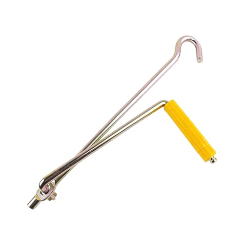 Car Tire Wheel Scissor Jack Handle, Steel Vehicle Hand Lift Lug Wrench, Automotive Tire Wheel Jack Crank Spare Parts Wrench Accessories, Universal for Truck SUV Trailer (Yellow) - color: Yellow, size: 12.6‘’