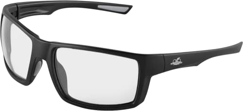 Bullhead Safety Eyewear Sawfish Glasses - Anti-Fog, Lightweight, Scratch Resistant, UV Light Blocking Protective Eyewear for Cycling, Fishing, Driving, Outdoor Work, Clear Lenses - color: Clear Lens, Matte Black Frame, style: Anti-fog