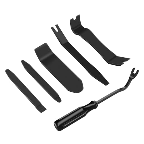 GOOACC 6PCS Auto Trim Removal Tool Kit No-Scratch | Removal Tool Kit for Car Audio Dash Panel Window Molding Fastener Remover Tool Kit-Black - color: Black, size: 6PCS Trim Removal