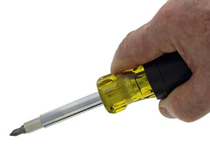 IDEAL INDUSTRIES INC. 35-910 11-in-1 Screwdriver/ Nutdriver – Hardware Tool with Corrosion Resistant Shank, Wire Connector Wrench in Handle, Blazed Tip