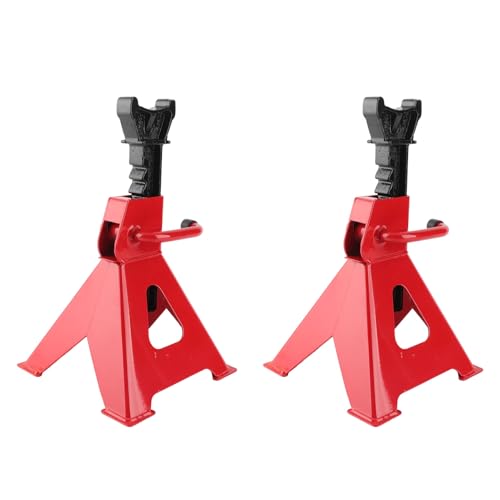 Carbon Steel Jack Stand Set, 2 Pack, Heavy Duty 2 Ton - 4000 lb Capacity Vehicle Support Stands for Cars and SUVs with Adjustable Height 10.5 to 16.5 Inches and Welded Frame.