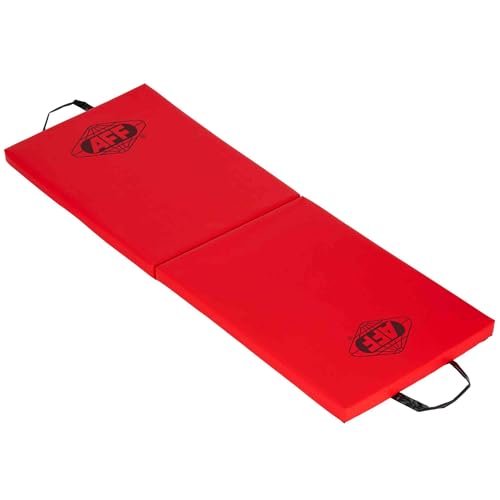 AFF Folding Mechanic Pad - 47" Length Heavy Duty Pad for Lying, Sitting or Kneeling - Chemical Resistant Vinyl Upholstery with Carrying Handle - Garage & Repair Shop Use