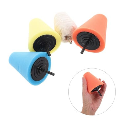 BESTOYARD 4pcs Polishing Cone Wheel Kit Buffing Pads for Car Detailing Grille and Wheel Cleaning Easy to Use Compatible All Car Models