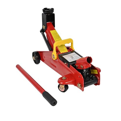 AAIN 2 Ton Hydraulic Floor Jack, Low Profile Trolley Jack, 5.7"–13" Lift | Heavy-Duty Steel Frame| Quick Lift Pump| Smooth Rolling Casters| Garage & Repair Use| Red - color: Red, size: 5.7"-13"