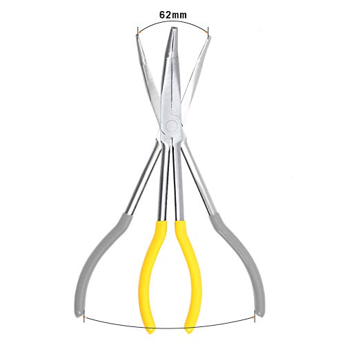 SPEEDWOX Long Reach 45 Degree Needle Nose Pliers 11 Inches Bent Long Nose Pliers Serrated Jaws - style: 45°
