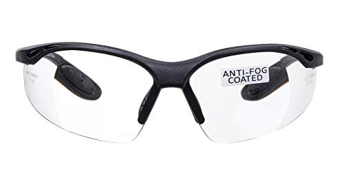 voltX CONSTRUCTOR Clear Full Lens Reading Safety Glasses +2.5 Dioptre | ANSI Z87.1+ & CE EN166F certified. UV400 anti-fog wraparound lenses. Includes adjustable safety cord. - color: Clear, size: +2.5 Dioptre