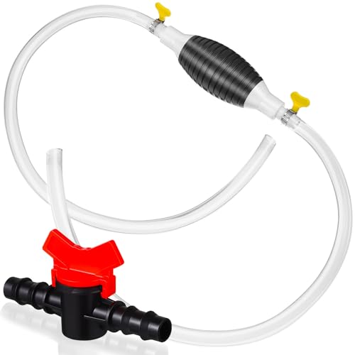 Manual Liquid Sucker Pump Set with Plastic Body and Stainless Steel Check Valve, Easy to Use Gasoline and Water Transfer Siphon Pump Kit for Automotive and Garage Applications
