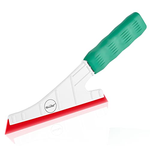 Window Tint Squeegee, Rubberized Handle Side Wiper Swiper for Tinting | Flexible Rubber Channel Blade, Sharp Corner for Hard to Reach Spots, Mirror Shower Water Removal Glass Door Cleaning