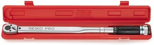 Neiko PRO 03709B 1/2-Inch-Drive Torque Wrench, 25-Inch Adjustable Click Torque Wrench, Made with Chrome Vanadium CrV Steel, SAE - size: 50 - 250 ft-lb, 25" Length, style: 1/2" Drive