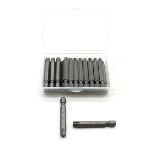 TEMO 25 pc T40 Torx Star Head Screwdriver Bit Set, S2 Steel 6 Point T-40 2 Inch Screwdriver Insert Bits - size: T40 2"L