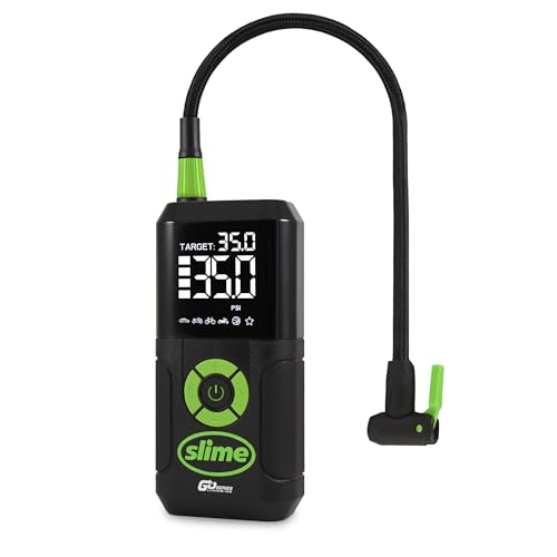 Slime 40089 Cordless 3-in-1 Tire Inflator w/Power Bank & LED Light, Auto Shut-Off, Digital Display & 6 Presets, Flat to Full in 8 Mins, Car, Bike, Motorcycle & More - style: 3in1 Cordless Tire Inflator
