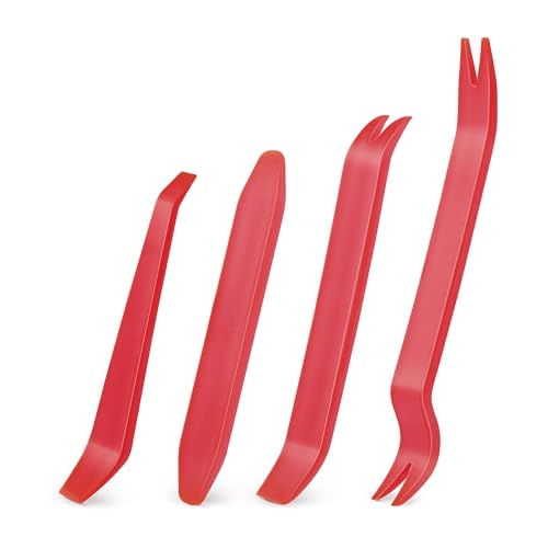 GOOACC Auto Trim Removal Tool Kit No-Scratch Tool Kit for Car Audio Dash Window Molding-4PCS (Red) - color: Red, size: 4PCS Trim Removal Tool