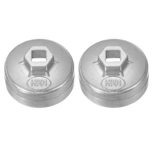 HARFINGTON 2pcs Oil Filter Cap Wrench 14 Flute 71 x 39 x 65mm (WxHxID) 1/2" Square Drive Aluminum Cup Type Drive Metric Oil Filter Socket Removal Tool for Engine Conduit Fittings - size: 14 Flute 71 x 39 x 65mm