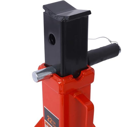 22-Ton Heavy-Duty Jack Stands, Adjustable Steel Support with Locking Pin, Professional Automotive Stand for Trucks, SUVs, and Vehicles, 44,000 lbs Capacity, 1 Pair (Red + Steel) - color: Red + Steel