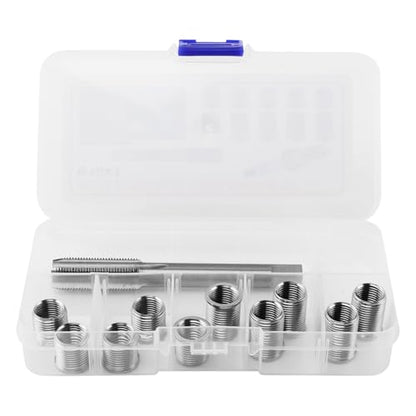 Spark Plug Thread Repair kit, M10x1.0 Bolt M12x1.0 Tap Stainless Steel Repair kit for Automotive Engine Cylinder Head Rethreaded Kit Repairs Tools(Color:Silver) - color: silver