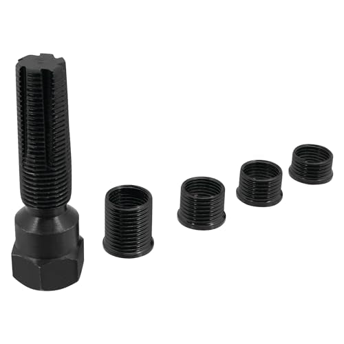Performance Tool W83164 14 mm Spark Plug Thread Repair Tool Kit | Automotive spark plug hole rethreader. Includes 3/8, 7/16, 1/2, and 3/4 inch inserts. Heat treated alloy steel tap - style: 14mm Spark Plug Rethread Kit