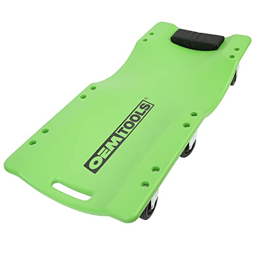 OEMTOOLS 24977 36” Mechanic’s Creeper with Headrest, Low Profile Creeper, Automotive Creeper, 350 Pound Weight Capacity, Green