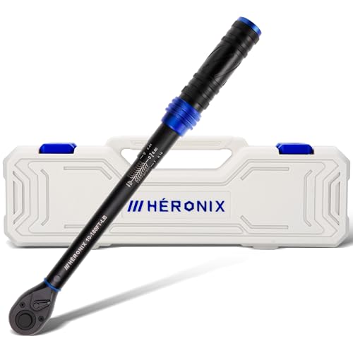 1/2 Inch Drive Click Torque Wrench, 10–181 Ft.Lb/13.6–244.0 Nm ±3% Accuracy, 72-Tooth Dual-Direction Ratchet, Adjustable Newton Meter Torque Wrenches for Motorcycle,Car & Bicycle Repair