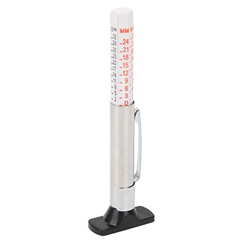 EVGATSAUTO Tire Depth Gauge, Stainless Steel and ABS Tire Tread Depth Gauge 0 25mm, Clear Scale Pocket Clip, Universal Wear Checker for Car Truck Motorcycle Garage Use (Homochromy Plugged in and Not - size: Homochromy Plugged in and Not Rotating