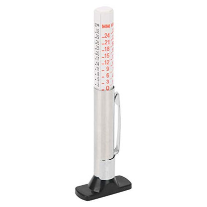 EVGATSAUTO Tire Depth Gauge, Stainless Steel and ABS Tire Tread Depth Gauge 0 25mm, Clear Scale Pocket Clip, Universal Wear Checker for Car Truck Motorcycle Garage Use (Homochromy Plugged in and Not - size: Homochromy Plugged in and Not Rotating