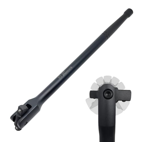 16in Dual Drive Breaker Bar 3/8 & 1/2 Swivel Head Cr-V Steel Black Coat | Spring detent ball, 360° rotating head, loosens rusted vehicle bolts, suitable for daily auto maintenance work - size: 16" Dual Drive